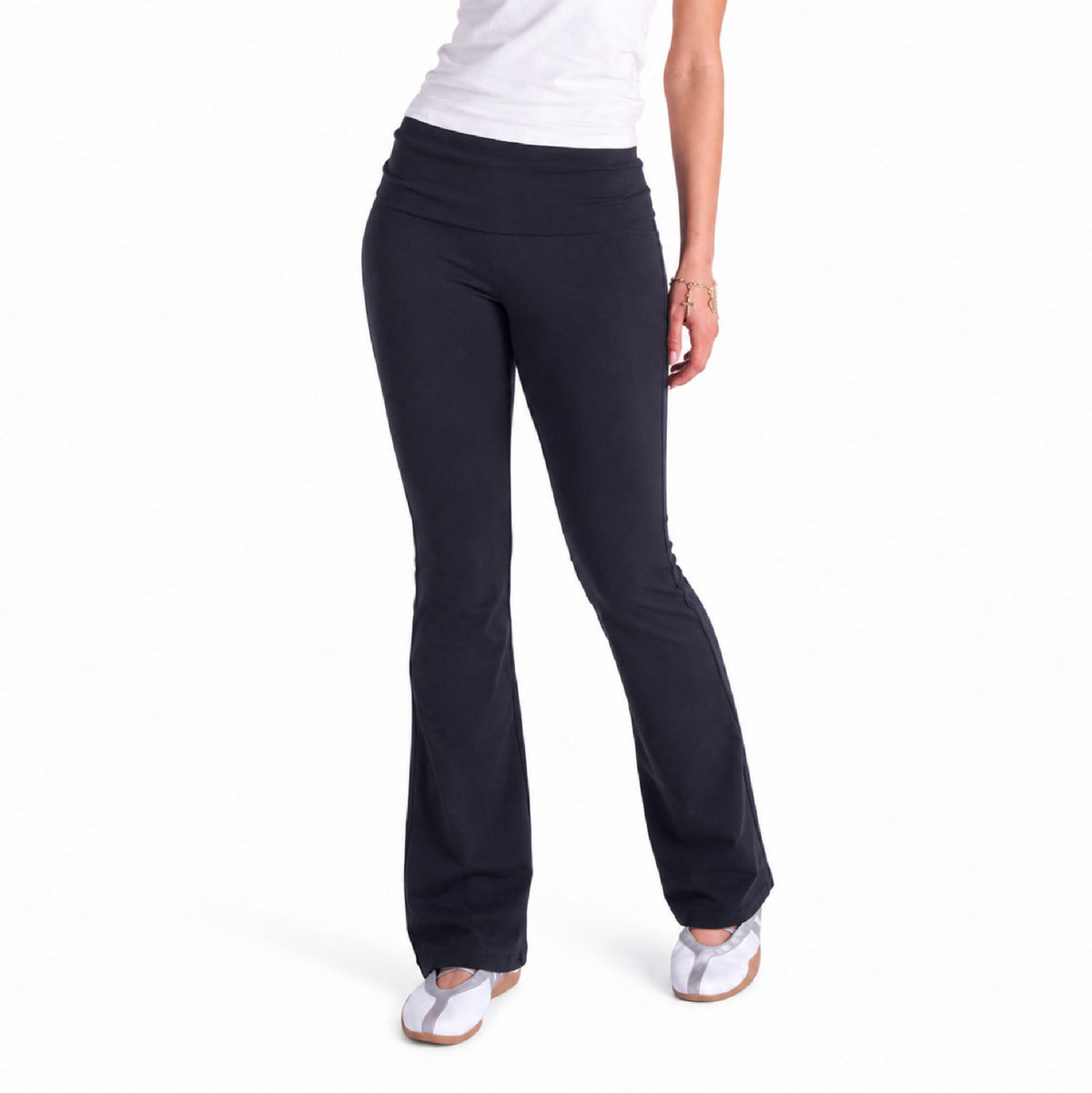 Arria Soft Jersey Foldover Flare Leggings Black / S