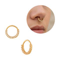Arria 14K Gold Plated Cubic Zirconia Nose Hoop Ring