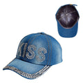 Arria Adjustable Satin Lined Studded Baseball Cap Kiss