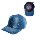 Arria Adjustable Satin Lined Studded Baseball Cap Star