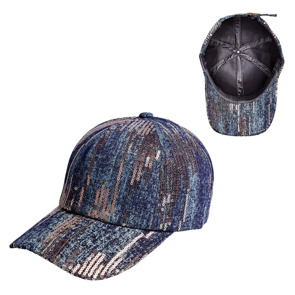 Arria Adjustable Satin Lined Studded Baseball Cap Elevated 1