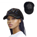 Arria Studded Baseball Cap with Satin Lining ? Adjustable Fit