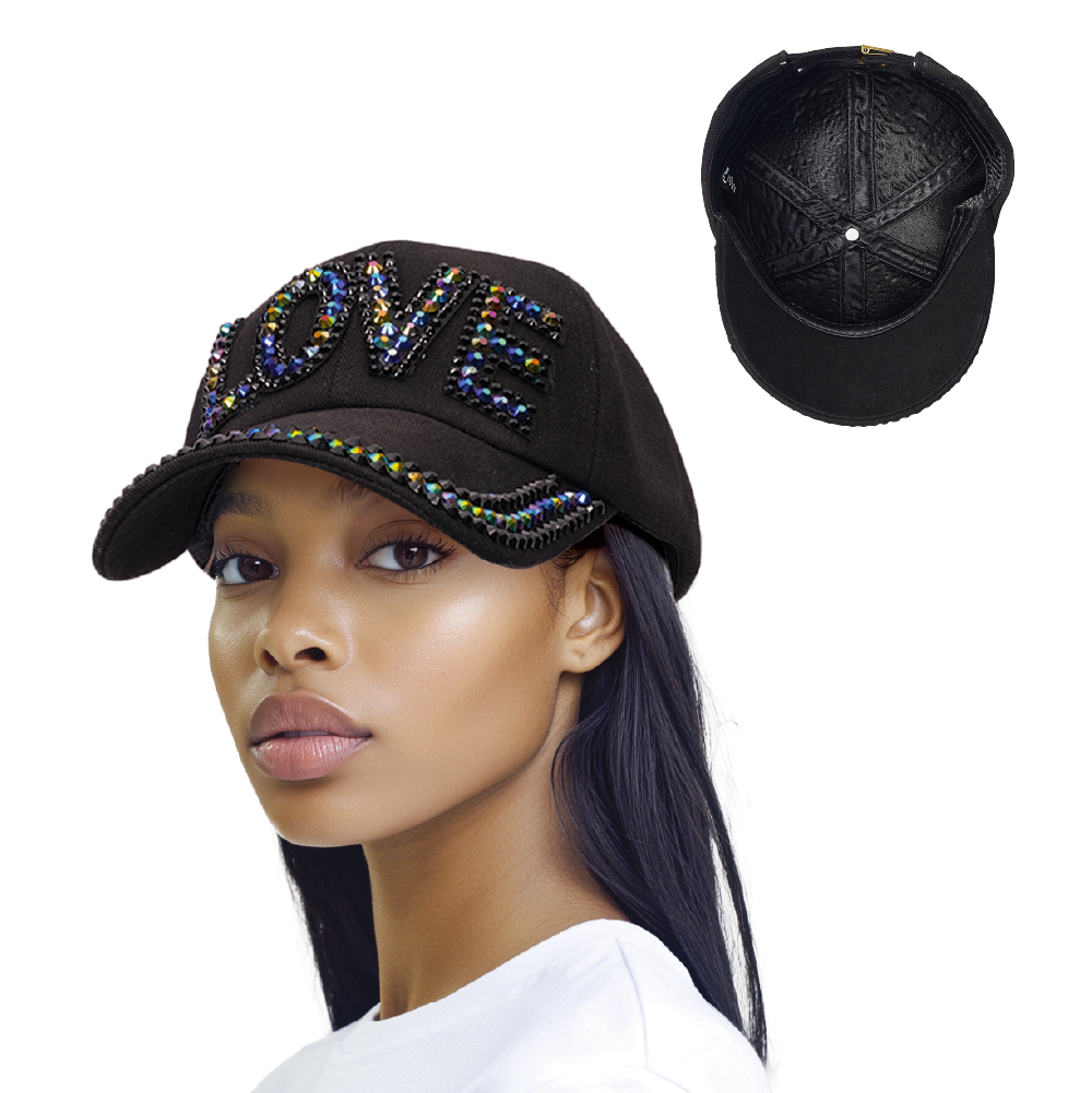 Arria Studded Baseball Cap with Satin Lining ? Adjustable Fit