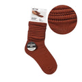Arria Extra Long Soft Cotton Trendy Slouch Socks Chestnut / 6-8