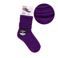 Arria Extra Long Soft Cotton Trendy Slouch Socks Purple / 6-8