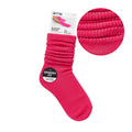 Arria Extra Long Soft Cotton Trendy Slouch Socks Neon Pink / 6-8