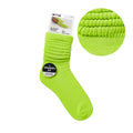 Arria Extra Long Soft Cotton Trendy Slouch Socks Neon Yellow / 9-11