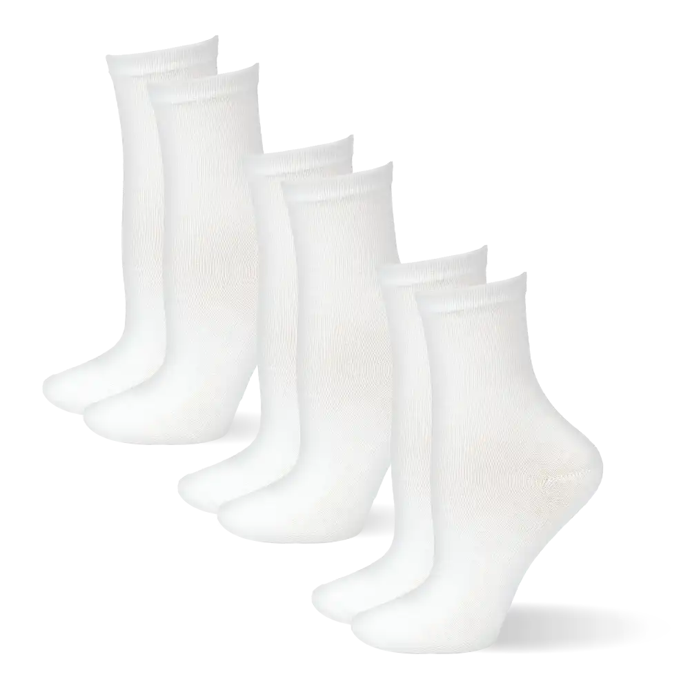 Arria 3?Pack Basic Socks ? Crew & Invisible No?Show White / Crew Socks