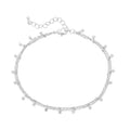 Arria Premium White Gold Tone Layered Crystal Chain Anklet