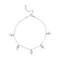 Arria Premium White Gold Tone Gemstone Cross Chain Anklet