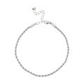 Arria Premium White Gold Tone 3mm Rope Chain Anklet