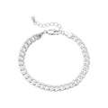 Arria Textured White Gold Tone Bracelet ? 6mm Curb Chain