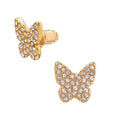 Arria Sparkling Butterfly Stud Earrings in Gold Tone with Glass Stones ? 10.5mm