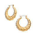 Arria Gold Tone Bamboo Knot Hoop Earrings ? 30mm