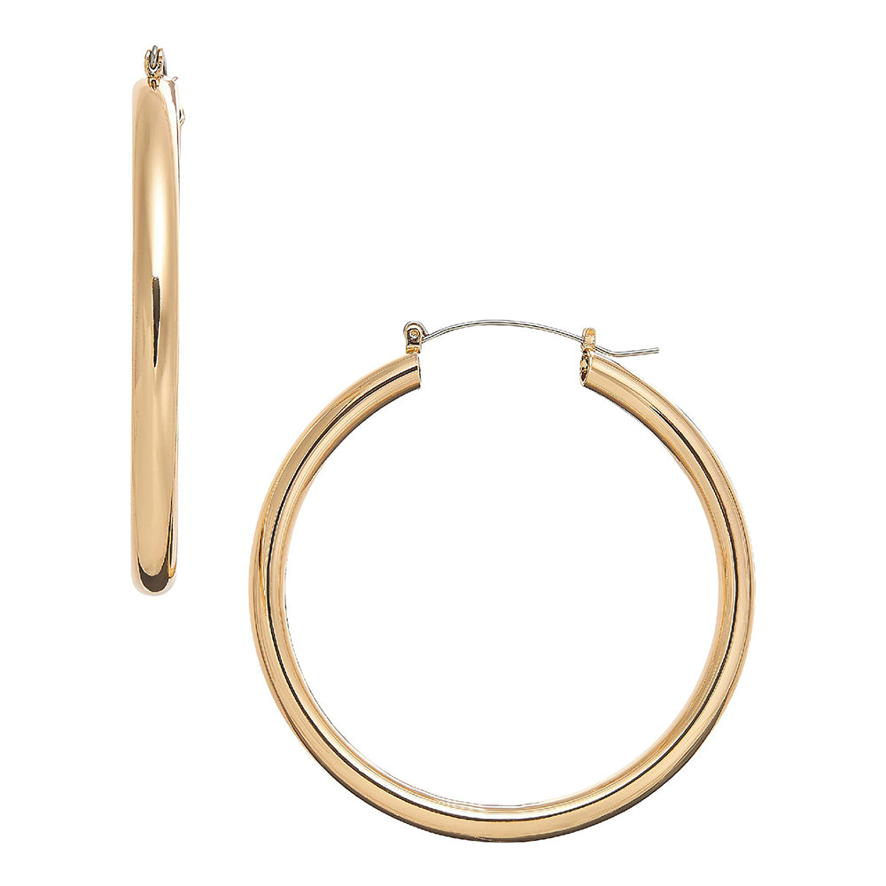 RED by KISS Gold Plated Thick Pincatch Hoop Earrings