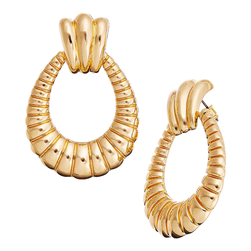 RED by KISS Gold Textured Drop Earrings