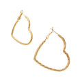 Arria Heart-Shaped Open Hoop Earrings in Gold Tone ? 40mm