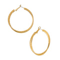 Arria Double Fixed Pincatch Gold Tone Hoop Earrings - 50mm