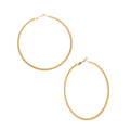 Arria Double Fixed Pincatch Gold Tone Textured Hoop Earrings - 75mm