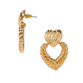 Arria Croissant Heart Earrings in Gold Tone ? 26?37mm