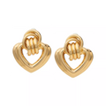 Arria Gold Knot Heart Oversized Earrings with Pincatch ? 32.5?38mm