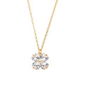 Arria 18K Gold Plated Cubic Zirconia Clover Leaf Pendant Necklace