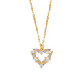 Arria 18K Gold Plated Cubic Zirconia Pave Heart Pendant Necklace