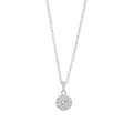 Arria Premium White Gold Tone Cubic Zirconia Round Stone Pendant Necklace