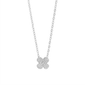 Arria Premium White Gold Tone Cubic Zirconia Clover Pendant Necklace