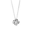 Arria Premium White Gold Tone Cubic Zirconia Love Knot Pendant Necklace