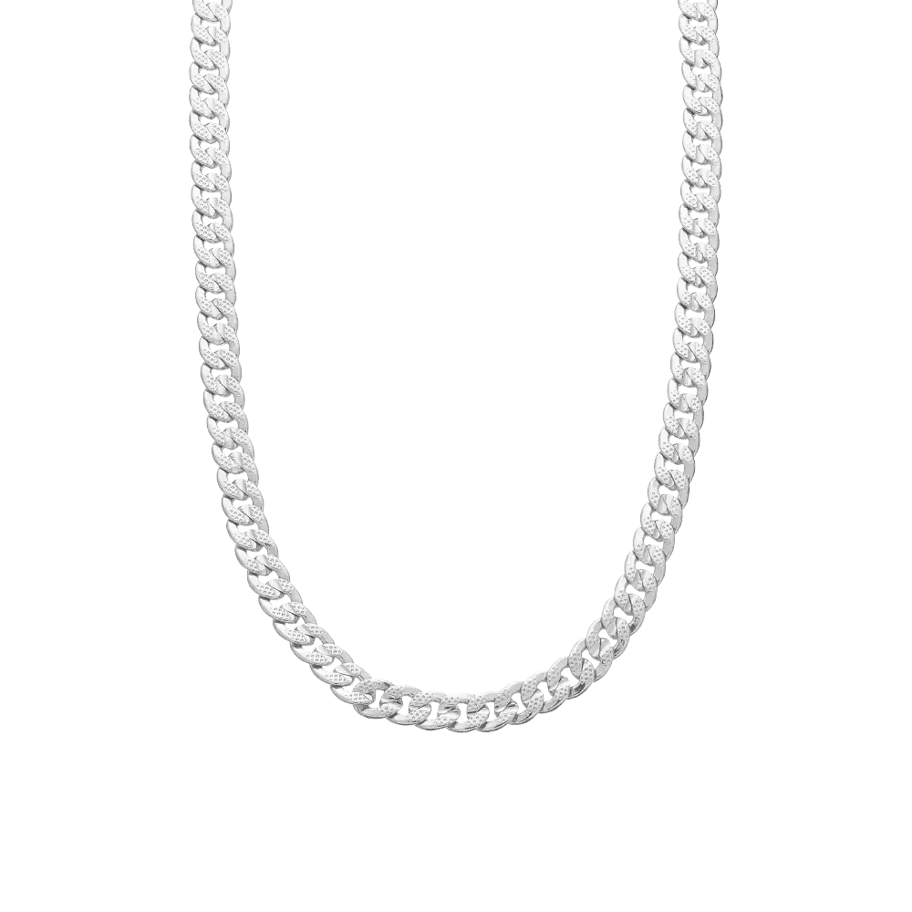 Arria Premium White Gold Cuban Link Chain Necklace