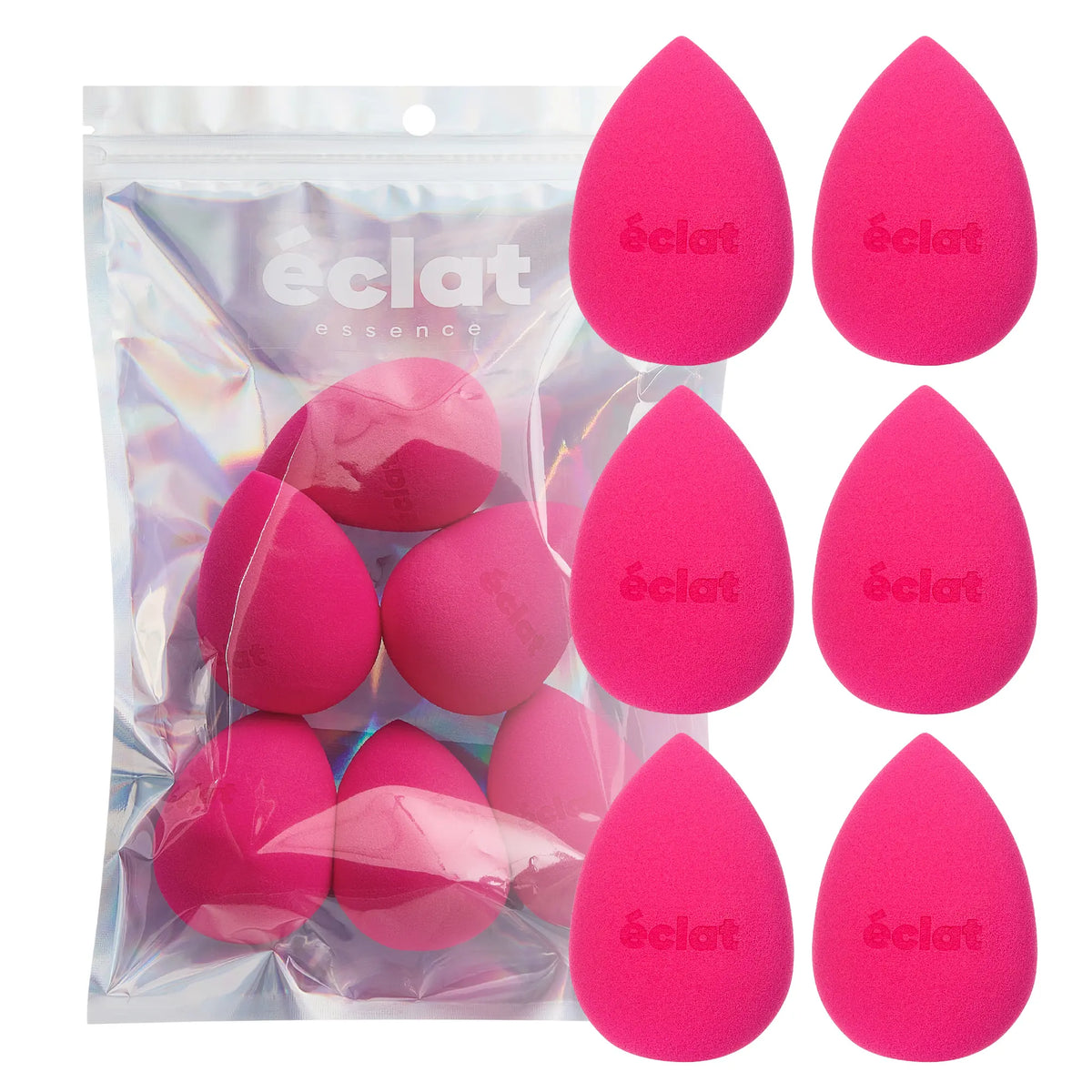 éclat Beauty Blender Makeup Sponge Set - 6pcs Super Soft & Bouncy Applicator Tear Drop