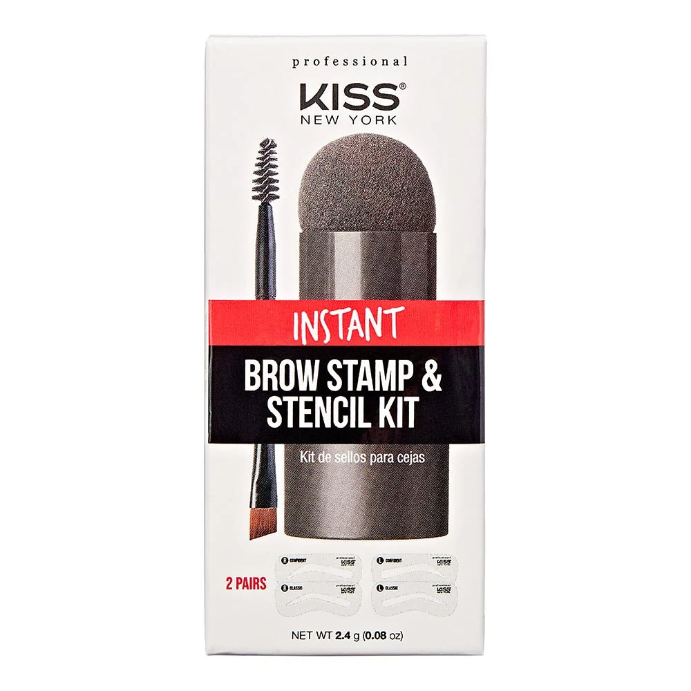 Kiss New York Instant Brow Stamp & Stencil Kit Black Brown