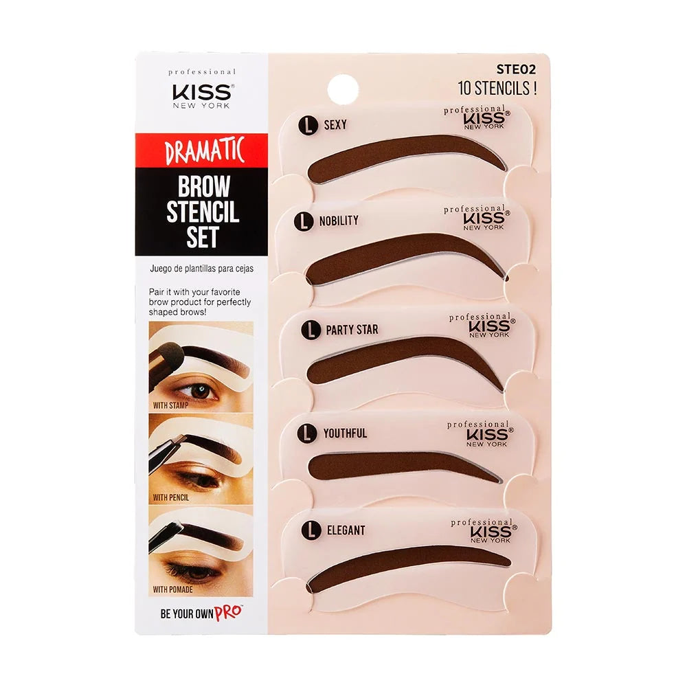 Kiss New York Natural Brow Stencil Set Dramatic