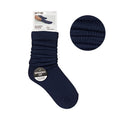 ARRIA Extra Long Soft Cotton Trendy Slouch Socks ? Classic Everyday Neutrals, 80s Retro Heavy Scrunch Indigo Blue / 6-8