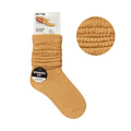 ARRIA Extra Long Soft Cotton Trendy Slouch Socks ? Classic Everyday Neutrals, 80s Retro Heavy Scrunch Brown / 6-8