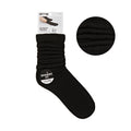 ARRIA Extra Long Soft Cotton Trendy Slouch Socks ? Classic Everyday Neutrals, 80s Retro Heavy Scrunch Black / 9-11