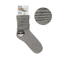 ARRIA Extra Long Soft Cotton Trendy Slouch Socks ? Classic Everyday Neutrals, 80s Retro Heavy Scrunch Gray / 9-11