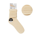ARRIA Extra Long Soft Cotton Trendy Slouch Socks ? Classic Everyday Neutrals, 80s Retro Heavy Scrunch Beige / 9-11