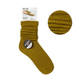 ARRIA Extra Long Soft Cotton Trendy Slouch Socks ? Classic Everyday Neutrals, 80s Retro Heavy Scrunch Olive Green / 9-11