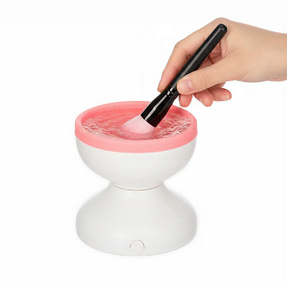 éclat Electric Makeup Brush Cleaner – Portable USB Deep Cleaning Machine for Brushes White/Pink